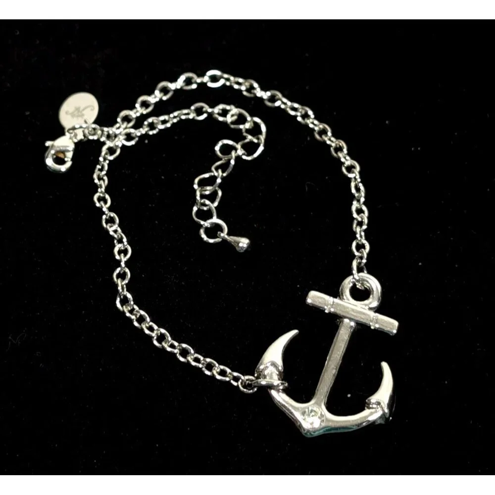 Joseph Nogucci Nautical Anchor Silver Tone Chain Bracelet 8.5